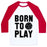 Virgin Teez  Baseball Tee Unisex Classic Baseball Tee / x-small / White/Red BORN TO PLAY VOLLEYBALL (TANK) UNISEX CLASSIC BASEBALL TEE
