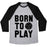 Virgin Teez  Baseball Tee Unisex Tri-Blend Baseball Tee / small / Athletic Gray / Black BORN TO PLAY VOLLEYBALL (TANK) UNISEX TRI-BLEND BASEBALL TEE