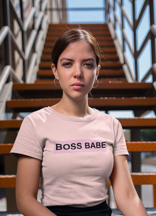 Virgin Teez Women T-Shirt Boss Babe Pink Women T-shirt