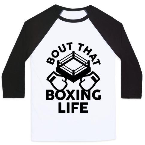 Virgin Teez  Baseball Tee Unisex Classic Baseball Tee / x-small / White/Black BOUT THAT BOXING LIFE UNISEX CLASSIC BASEBALL TEE