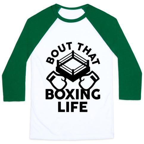 Virgin Teez  Baseball Tee Unisex Classic Baseball Tee / x-small / White/Dark Green BOUT THAT BOXING LIFE UNISEX CLASSIC BASEBALL TEE