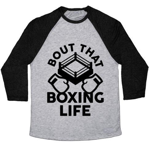 Virgin Teez  Baseball Tee Unisex Tri-Blend Baseball Tee / small / Athletic Gray / Black BOUT THAT BOXING LIFE UNISEX TRI-BLEND BASEBALL TEE