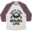Virgin Teez  Baseball Tee Unisex Tri-Blend Baseball Tee / small / Oatmeal / Maroon BOUT THAT BOXING LIFE UNISEX TRI-BLEND BASEBALL TEE