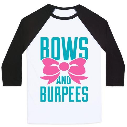 Virgin Teez  Baseball Tee Unisex Classic Baseball Tee / x-small / White/Black BOWS AND BURPEES UNISEX CLASSIC BASEBALL TEE