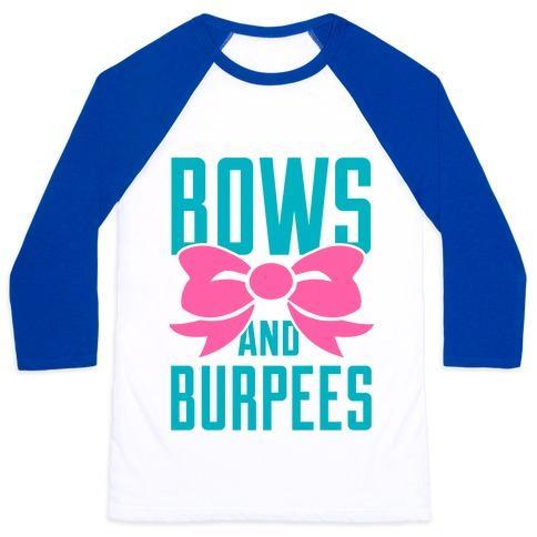 Virgin Teez  Baseball Tee Unisex Classic Baseball Tee / x-small / White/Blue BOWS AND BURPEES UNISEX CLASSIC BASEBALL TEE