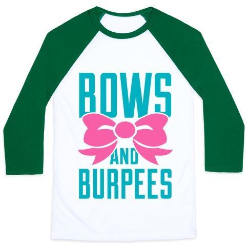 Virgin Teez  Baseball Tee Unisex Classic Baseball Tee / x-small / White/Dark Green BOWS AND BURPEES UNISEX CLASSIC BASEBALL TEE