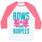 Virgin Teez  Baseball Tee Unisex Classic Baseball Tee / x-small / White/Neon Pink BOWS AND BURPEES UNISEX CLASSIC BASEBALL TEE