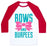 Virgin Teez  Baseball Tee Unisex Classic Baseball Tee / x-small / White/Red BOWS AND BURPEES UNISEX CLASSIC BASEBALL TEE