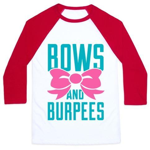 Virgin Teez  Baseball Tee Unisex Classic Baseball Tee / x-small / White/Red BOWS AND BURPEES UNISEX CLASSIC BASEBALL TEE