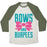 Virgin Teez  Baseball Tee Unisex Tri-Blend Baseball Tee / small / Oatmeal / Moss BOWS AND BURPEES UNISEX TRI-BLEND BASEBALL TEE
