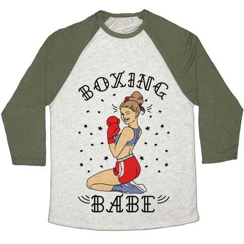 BOXING BABE UNISEX TRI-BLEND BASEBALL TEE
