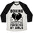 Virgin Teez  Baseball Tee Unisex Tri-Blend Baseball Tee / small / Oatmeal / Black BOXING CREATED BY MEN PERFECTED BY GIRLS UNISEX TRI-BLEND BASEBALL TEE