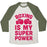 Virgin Teez  Baseball Tee Unisex Tri-Blend Baseball Tee / small / Oatmeal / Moss BOXING IS MY SUPERPOWER UNISEX TRI-BLEND BASEBALL TEE