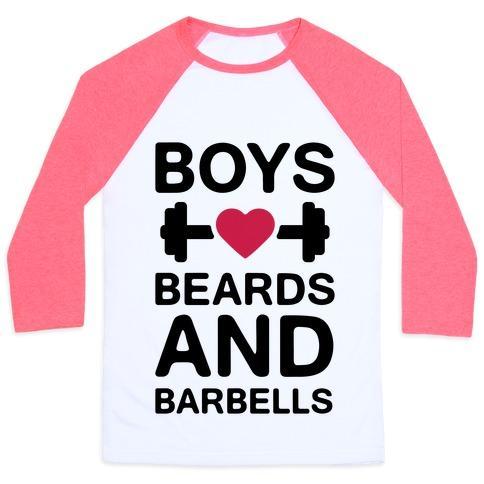 Virgin Teez  Baseball Tee Unisex Classic Baseball Tee / x-small / White/Neon Pink BOYS, BEARDS, AND BARBELLS UNISEX CLASSIC BASEBALL TEE