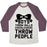 Virgin Teez  Baseball Tee Unisex Tri-Blend Baseball Tee / small / Oatmeal / Maroon BOYS THROW BALLS CHEERLEADERS THROW PEOPLE UNISEX TRI-BLEND BASEBALL TEE