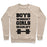 Virgin Teez  Pullover Crewneck Sweatshirt / x-small / Heathered Oatmeal BOYS WORKOUT GIRLS DEADLIFT CREWNECK SWEATSHIRT