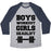 Virgin Teez  Baseball Tee Unisex Tri-Blend Baseball Tee / small / Athletic Gray / Navy BOYS WORKOUT GIRLS DEADLIFT UNISEX TRI-BLEND BASEBALL TEE