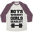 Virgin Teez  Baseball Tee Unisex Tri-Blend Baseball Tee / small / Oatmeal / Maroon BOYS WORKOUT GIRLS DEADLIFT UNISEX TRI-BLEND BASEBALL TEE