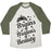 Virgin Teez  Baseball Tee Unisex Tri-Blend Baseball Tee / small / Oatmeal / Moss BRAINS & BRAWNS & BEAUTY UNISEX TRI-BLEND BASEBALL TEE