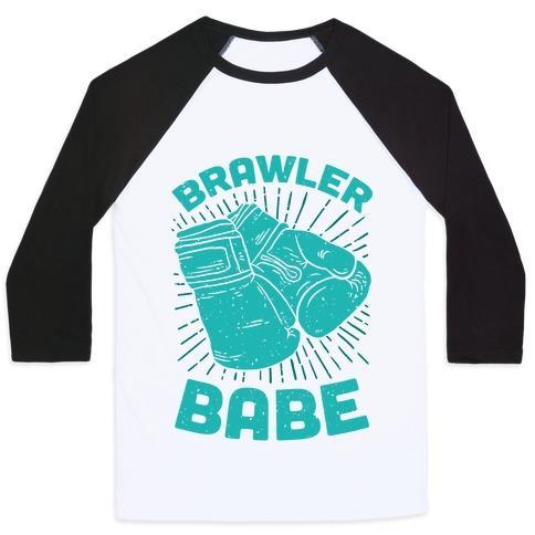 Virgin Teez  Baseball Tee Unisex Classic Baseball Tee / x-small / White/Black BRAWLER BABE UNISEX CLASSIC BASEBALL TEE