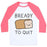 Virgin Teez  Baseball Tee Unisex Classic Baseball Tee / x-small / White/Neon Pink BREADY TO QUIT UNISEX CLASSIC BASEBALL TEE