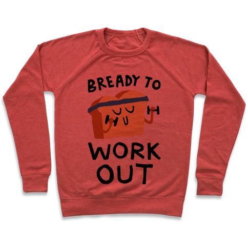 Virgin Teez  Pullover Crewneck Sweatshirt / x-small / Heathered Red BREADY TO WORKOUT CREWNECK SWEATSHIRT