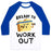 Virgin Teez  Baseball Tee Unisex Classic Baseball Tee / x-small / White/Blue BREADY TO WORKOUT UNISEX CLASSIC BASEBALL TEE