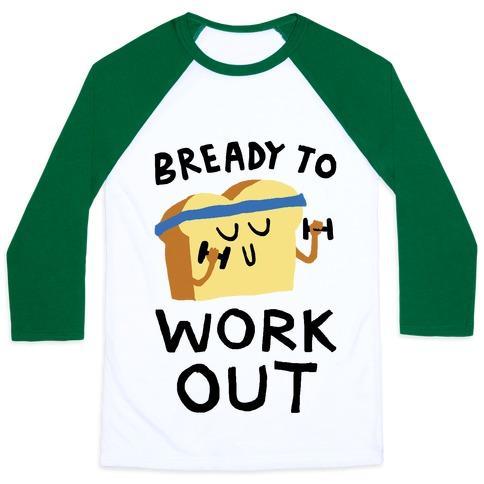 Virgin Teez  Baseball Tee Unisex Classic Baseball Tee / x-small / White/Dark Green BREADY TO WORKOUT UNISEX CLASSIC BASEBALL TEE