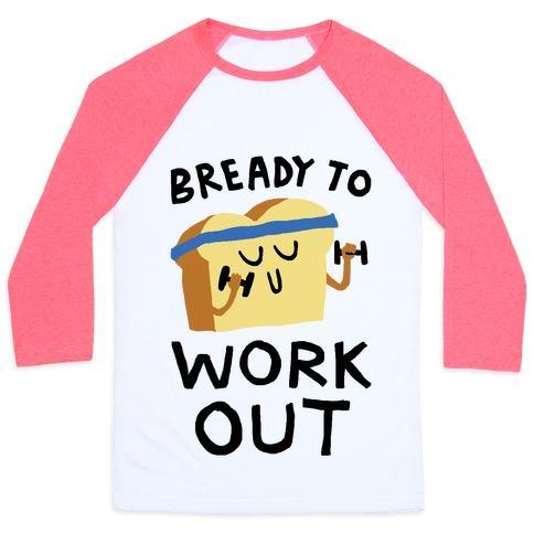 Virgin Teez  Baseball Tee Unisex Classic Baseball Tee / x-small / White/Neon Pink BREADY TO WORKOUT UNISEX CLASSIC BASEBALL TEE