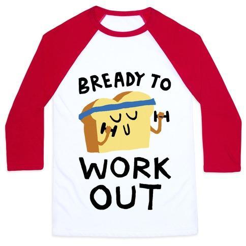 Virgin Teez  Baseball Tee Unisex Classic Baseball Tee / x-small / White/Red BREADY TO WORKOUT UNISEX CLASSIC BASEBALL TEE