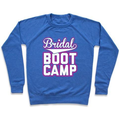 Virgin Teez  Pullover Crewneck Sweatshirt / x-small / Heathered Blue BRIDAL BOOT CAMP CREWNECK SWEATSHIRT