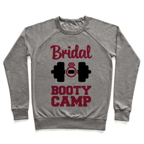 Virgin Teez  Pullover Crewneck Sweatshirt / x-small / Heathered Gray BRIDAL BOOTY CAMP CREWNECK SWEATSHIRT