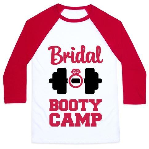 Virgin Teez  Baseball Tee Unisex Classic Baseball Tee / x-small / White/Red BRIDAL BOOTY CAMP UNISEX CLASSIC BASEBALL TEE