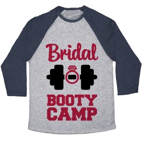 Virgin Teez  Baseball Tee Unisex Tri-Blend Baseball Tee / small / Athletic Gray / Navy BRIDAL BOOTY CAMP UNISEX TRI-BLEND BASEBALL TEE