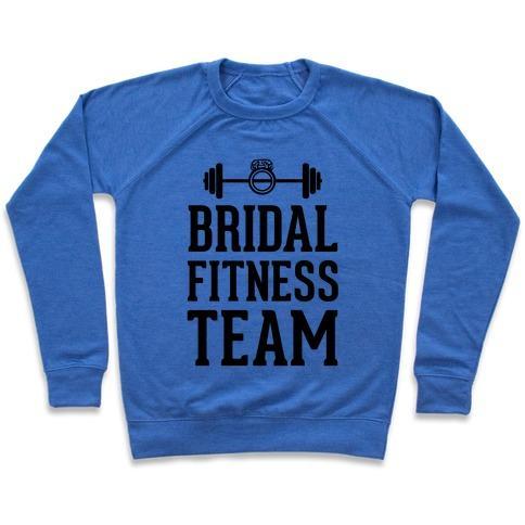 Virgin Teez  Pullover Crewneck Sweatshirt / x-small / Heathered Blue BRIDAL FITNESS TEAM CREWNECK SWEATSHIRT