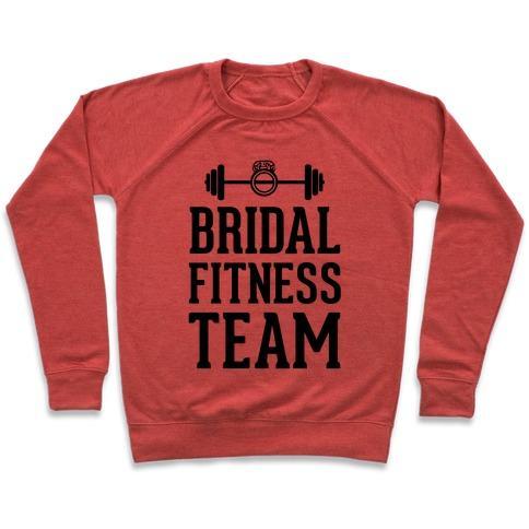 Virgin Teez  Pullover Crewneck Sweatshirt / x-small / Heathered Red BRIDAL FITNESS TEAM CREWNECK SWEATSHIRT