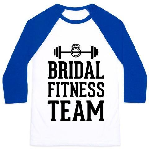 Virgin Teez  Baseball Tee Unisex Classic Baseball Tee / x-small / White/Blue BRIDAL FITNESS TEAM UNISEX CLASSIC BASEBALL TEE