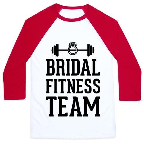 Virgin Teez  Baseball Tee Unisex Classic Baseball Tee / x-small / White/Red BRIDAL FITNESS TEAM UNISEX CLASSIC BASEBALL TEE