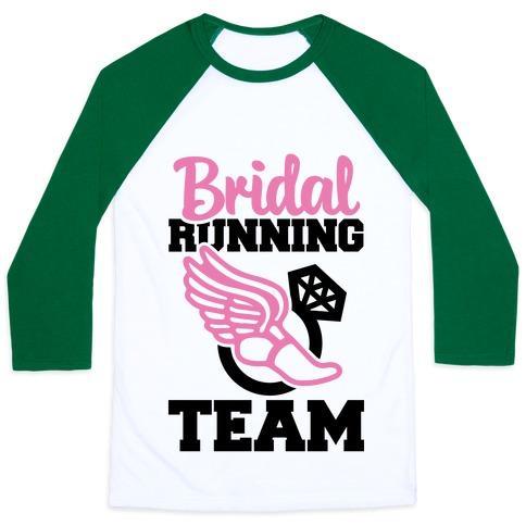 Virgin Teez  Baseball Tee Unisex Classic Baseball Tee / x-small / White/Dark Green BRIDAL RUNNING TEAM UNISEX CLASSIC BASEBALL TEE