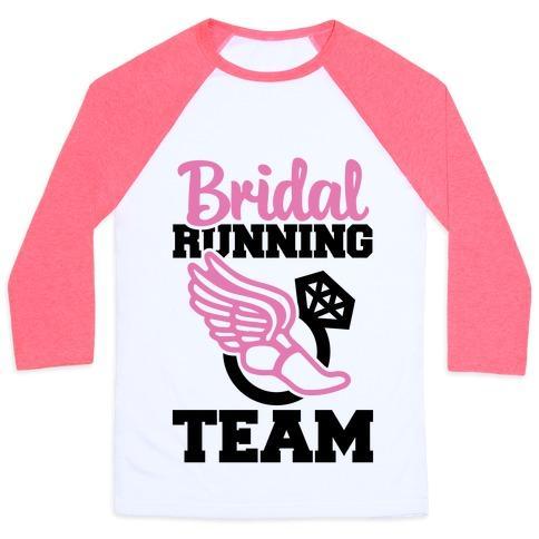 Virgin Teez  Baseball Tee Unisex Classic Baseball Tee / x-small / White/Neon Pink BRIDAL RUNNING TEAM UNISEX CLASSIC BASEBALL TEE