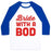 Virgin Teez  Baseball Tee Unisex Classic Baseball Tee / x-small / White/Blue BRIDE WITH A BOD UNISEX CLASSIC BASEBALL TEE