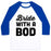 Virgin Teez  Baseball Tee Unisex Classic Baseball Tee / x-small / White/Blue BRIDE WITH A BOD UNISEX CLASSIC BASEBALL TEE