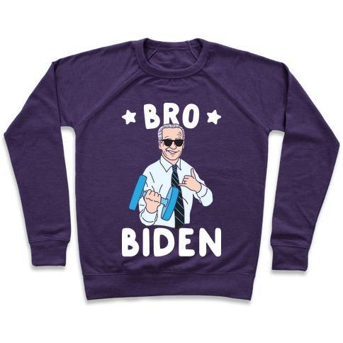 Virgin Teez  Pullover Crewneck Sweatshirt / x-small / Purple BRO BIDEN CREWNECK SWEATSHIRT