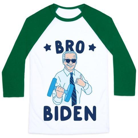 Virgin Teez  Baseball Tee Unisex Classic Baseball Tee / x-small / White/Dark Green BRO BIDEN UNISEX CLASSIC BASEBALL TEE