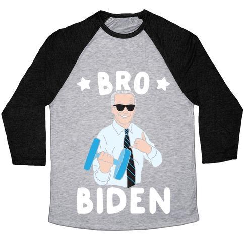 Virgin Teez  Baseball Tee Unisex Tri-Blend Baseball Tee / small / Athletic Gray / Black BRO BIDEN UNISEX TRI-BLEND BASEBALL TEE