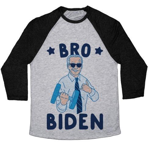 Virgin Teez  Baseball Tee Unisex Tri-Blend Baseball Tee / small / Athletic Gray / Black BRO BIDEN UNISEX TRI-BLEND BASEBALL TEE