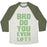 Virgin Teez  Baseball Tee Unisex Tri-Blend Baseball Tee / small / Oatmeal / Moss BRO, DO YOU EVEN LIFT? UNISEX TRI-BLEND BASEBALL TEE