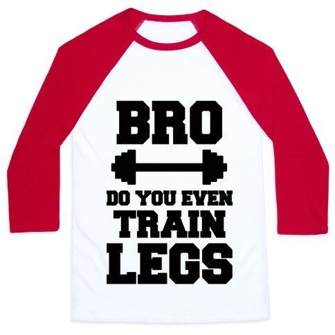 Virgin Teez  Baseball Tee Unisex Classic Baseball Tee / x-small / White/Red BRO DO YOU EVEN TRAIN LEGS UNISEX CLASSIC BASEBALL TEE