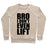 Virgin Teez  Pullover Crewneck Sweatshirt / x-small / Heathered Oatmeal BRO I DON'T EVEN LIFT CREWNECK SWEATSHIRT