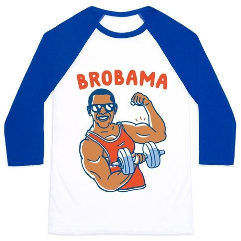 Virgin Teez  Baseball Tee Unisex Classic Baseball Tee / x-small / White/Blue BROBAMA UNISEX CLASSIC BASEBALL TEE